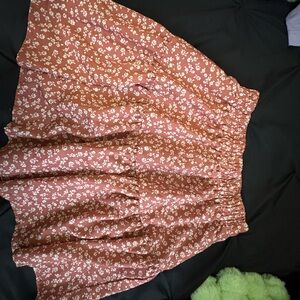 SHEIN A-Line Skirt in Rust Floral